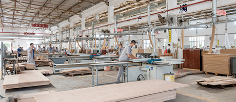 Custom hotel furniture factory with advanced production equipment and modern workshop environment